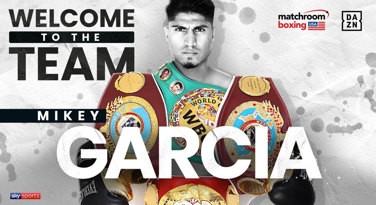 MatchroomBoxing's tweet photo. ✍️📃 

Welcome to the Matchroom USA team, @mikeygarcia! 

🔜 The four-weight World Champ makes his @DAZN_USA debut Feb 29 👊 https://t.co/1vhBxTYRAq