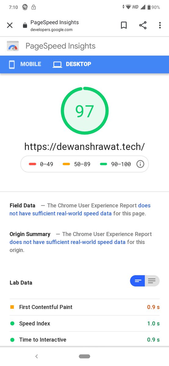 dewanshrawat15's tweet image. Almost touching 100
@ezoic #SiteSpeedAccelerator
