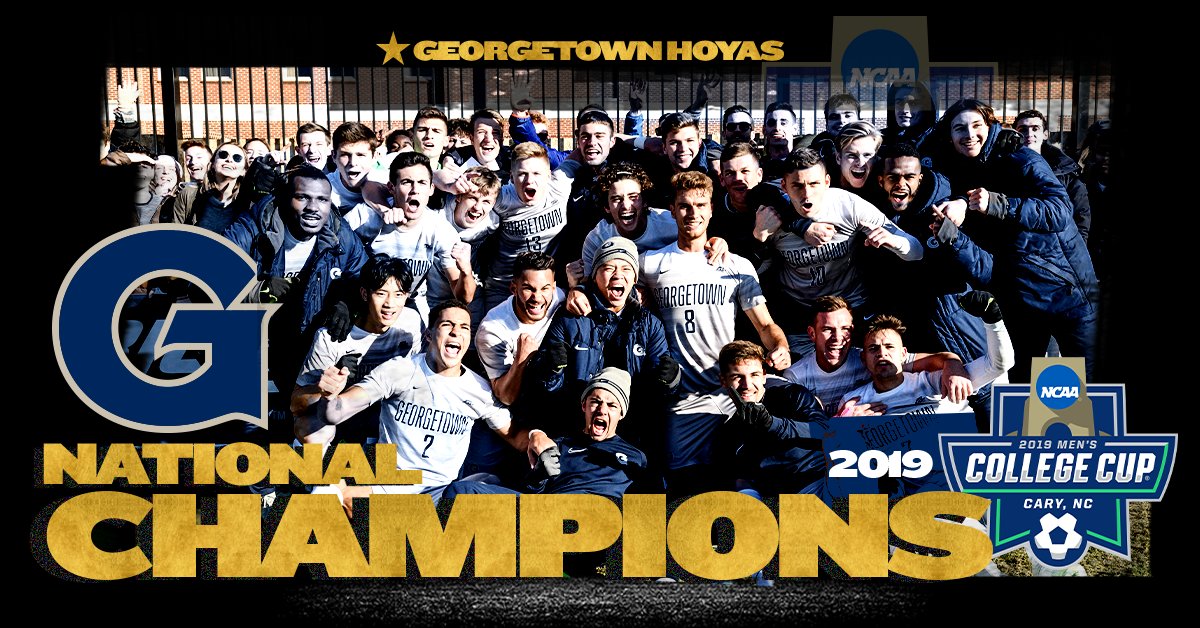 NCAA Soccer (@ncaasoccer) on Twitter photo π NATIONAL CHAMPIONS π
The Georgetown Hoyas are the 2019 Menβs College Cup Champions!
#CollegeCup | <a href="/GUHoyasMSoccer/">Georgetown Menβs Soccer</a> π NATIONAL CHAMPIONS π
The Georgetown Hoyas are the 2019 Menβs College Cup Champions!
#CollegeCup | <a href="/GUHoyasMSoccer/">Georgetown Menβs Soccer</a>