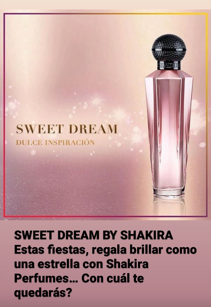 ShakiraPeru's tweet photo. Aún no sabes que regalar, no busques más @shakira tiene una carta de perfumes que son el regalo 🎁 perfecto en esta Navidad 🎄🎅

•
#ShakiraPerfumes #SweetDreamShakira 
#Dreambyshakira #Dancebyshakira #Rockbyshakira #Shakifans
#Shakifansper
#shakira #SweetDream https://t.co/p04FWR48An