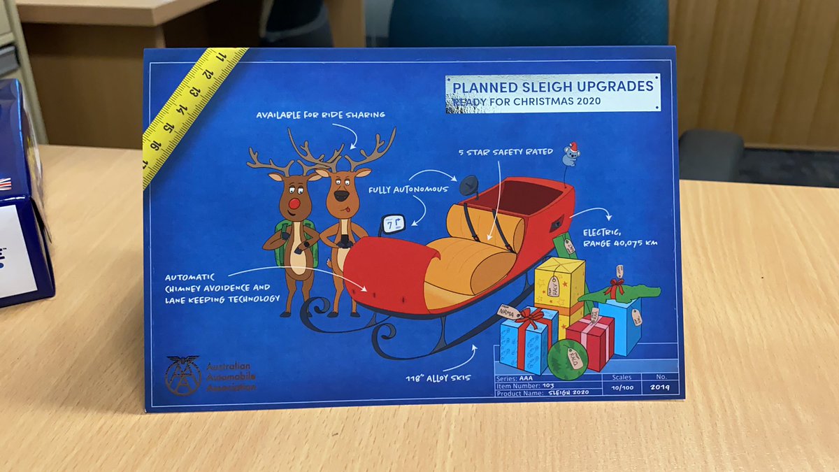 Just arrived into the office to find the best Christmas card from the <a href="/AAAcomms/">Aus Automobile Assoc</a> thank you and Merry Christmas to you!