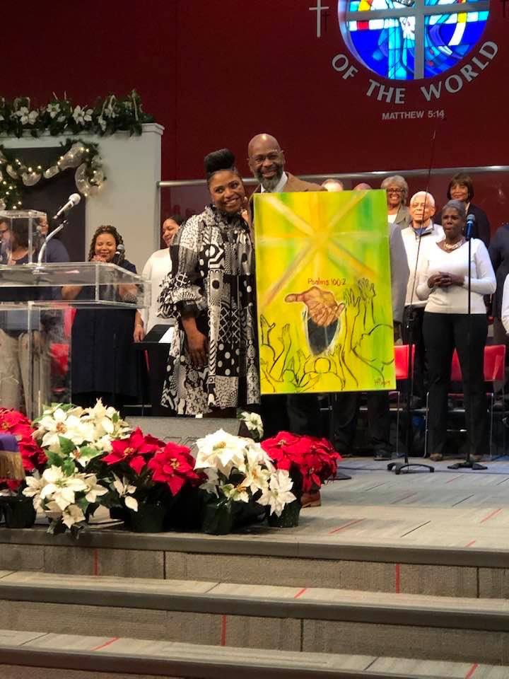 LoveLWCC's tweet photo. Artists at the Light. 
Rev. Janae Pitts-Murdock and Heath Holland. https://t.co/9igUkr6MUn