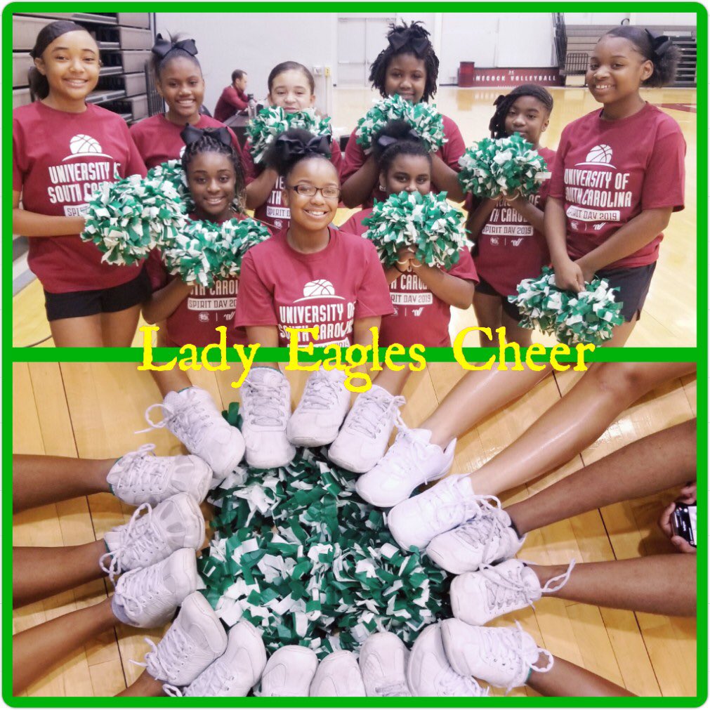 Very proud of our Hopkins Middle Cheer Team after a fantastic performance today during the South Carolina Gamecocks Women’s Basketball 🏀 Game v. Purdue University... we are so proud of you all and Head Coach Katrina Ladson!!! Go Eagles 🦅!!!