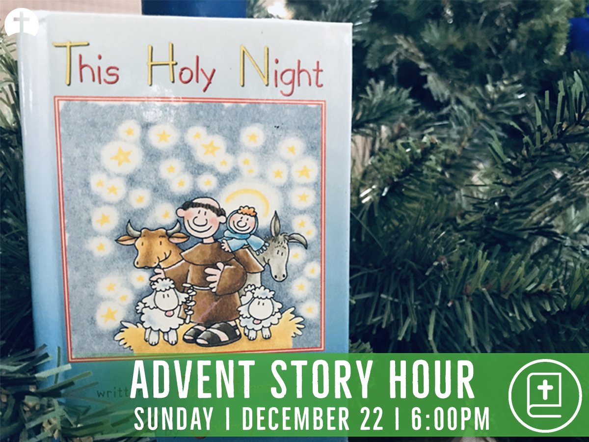 StElizAnnSeton's tweet photo. Make plans to join us for our Second Annual Advent Family Event celebrating the Nativity on December 22. Children of all ages are invited to come in their pajamas for storytime, cookies and hot chocolate. We hope you will join us next Sunday! #AdventFamily #Nativity #FamilyEvent https://t.co/eNbEavDdYd