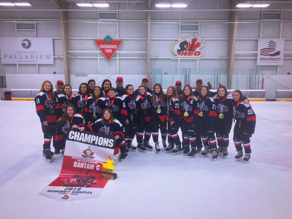 Sensplex's tweet photo. Bantam C division champs are the Kanata Rangers! Congratulations on a THRILLING victory!!! #GCGHComp19 #ChampionshipSunday https://t.co/wdK3UHF3i7