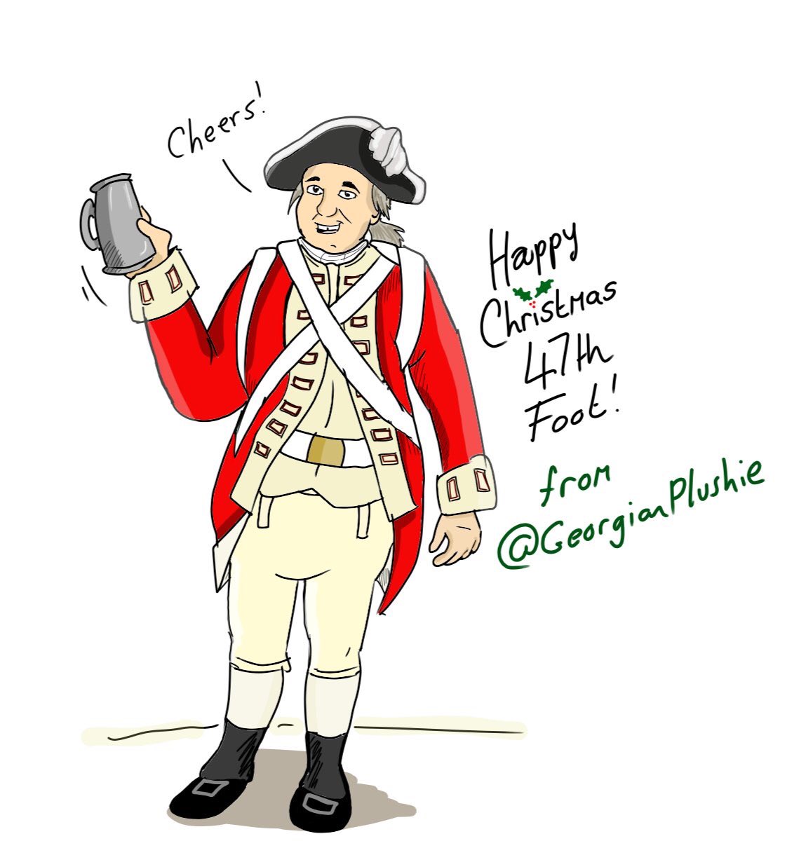 47thFootRedcoat's tweet photo. Thank you @GeorgianPlushie for this amazing piece of artwork of one of our redcoats π¬π§#redcoats #campfollowers #18thcentury #AWI #Revwar #KingGeorgeIII #army #art #drawing #portrait #festive #christmas #gettingmerry #cheers https://t.co/y0Jgg06KAh