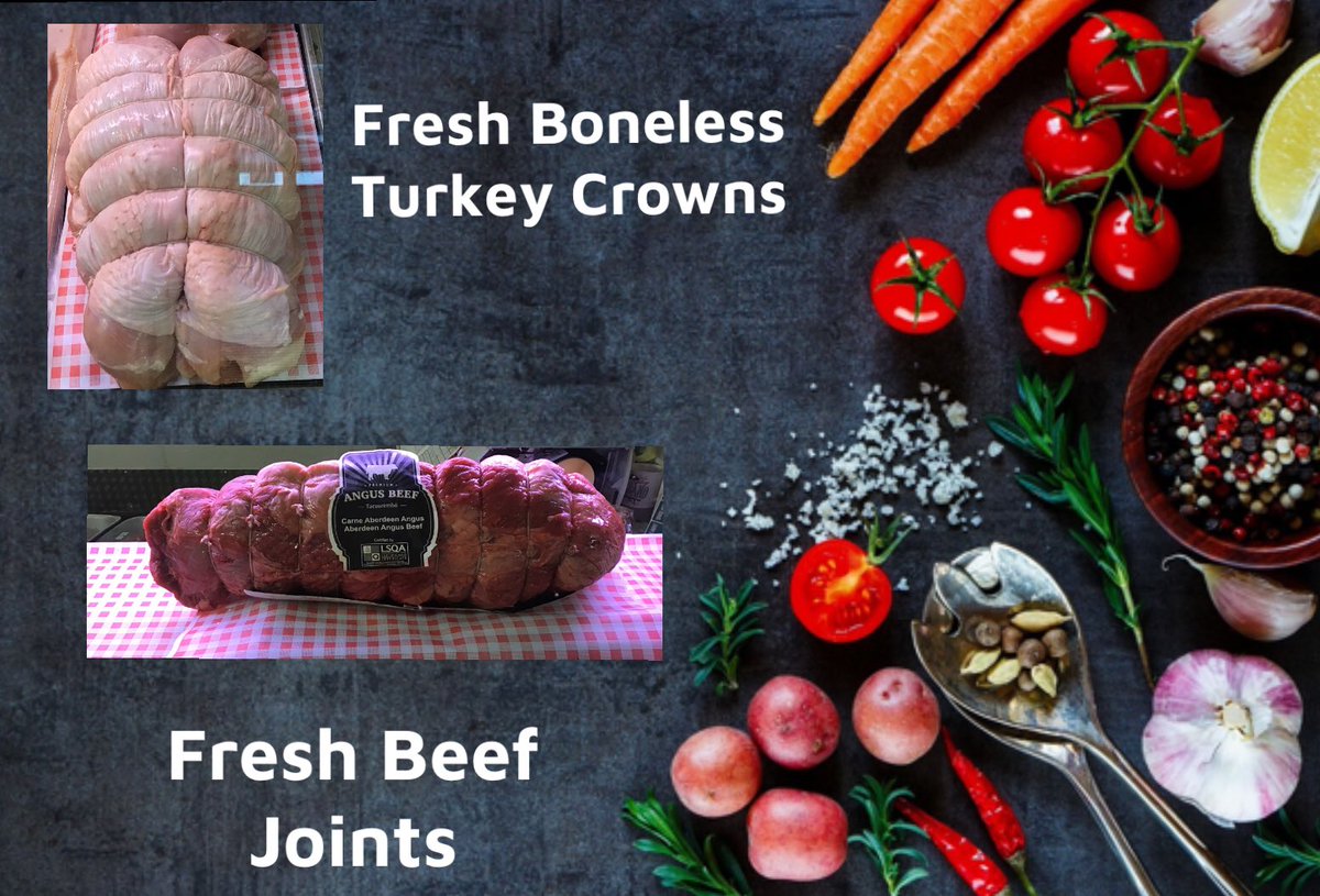 🎄🎄Loads of Christmas deals🎄🎄
Visit our fresh meat and freezer centre 
Kinmel bay LL18 5JA 

Beef joints 
Boneless turkey crowns 
Pork joints 
Gammon joints 
Bacon and sausages 
Frozen party food 
Groceries 
Gateau cakes 
Plus loads more 🎄🎄🎄🎄