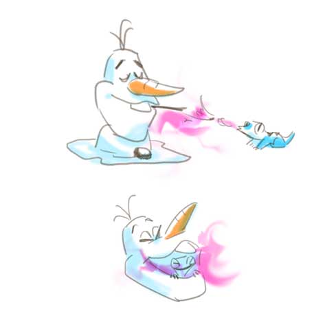 いつの間にアナ雪2見てました オラフと動物たち可愛かったです 昌幸のイラスト