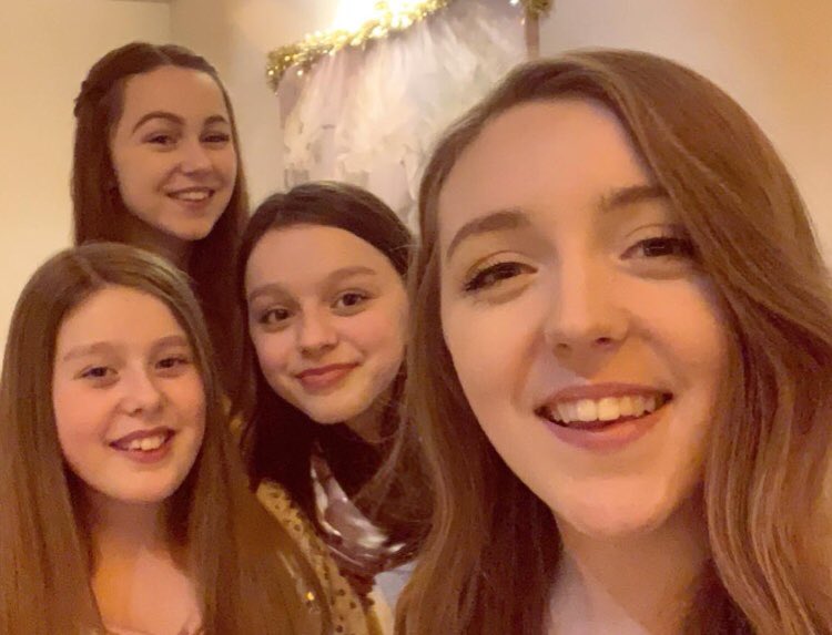 At my wee brothers wedding today and a great picture of my 4 gorgeous girls x x x x