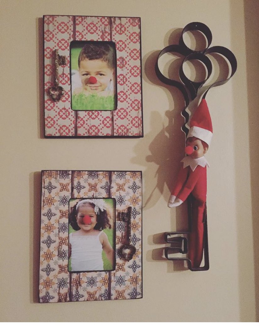 We love Elf on the Shelf at my house, but sadly I’ve gotten way too old to think of new shenaniga... I mean the kids have gotten too old to participate. Lol. Here’s a favorite of mine, it took a while to find him on the wall. What’s your favorite Elf on the Shelf memory? #2013