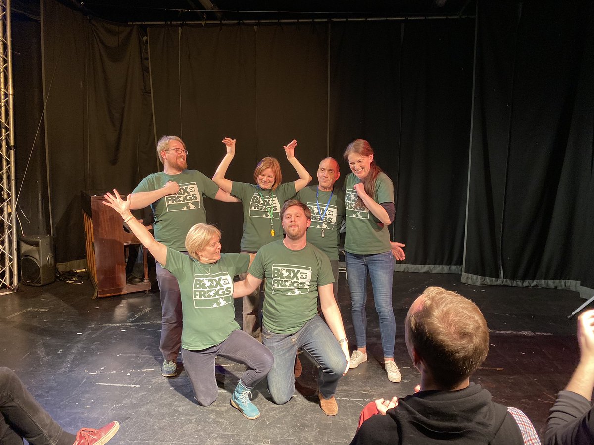 It was truly improv mayhem with The Box Of Frogs. Improv gamery at its finest. From traditional improv favourites through to brand new games created tonight! “Quiet Trilby” was fab. <a href="/BoxOfFrogsImpro/">Box Of Frogs 🐸</a>
