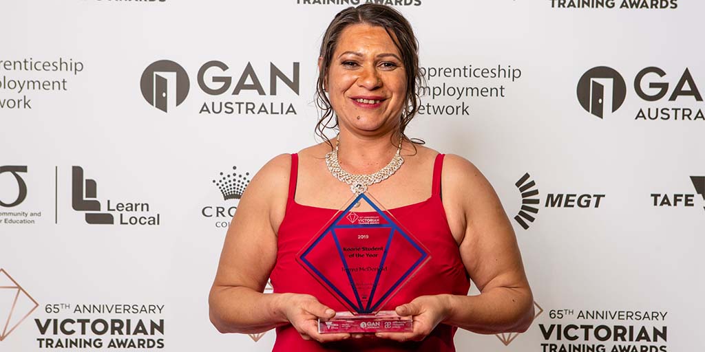 Victorian Training Awards Koorie student of the year Tanya McDonald talked to us about #familyviolence, the personal impact of #education and her advocacy work: bit.ly/2E6bpZA  #VTA2019 #Koorie #TAFE <a href="/swtafe/">South West TAFE</a>