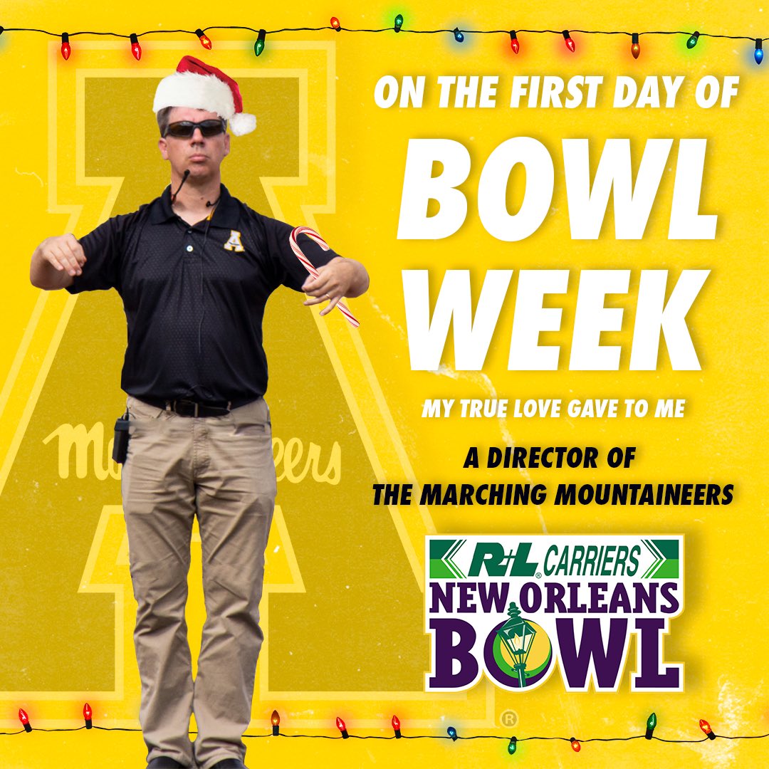 It’s the first day of Bowl Week and my true love gave to me the Director of the Marching Mountaineers, Dr. Jason Gardner!!