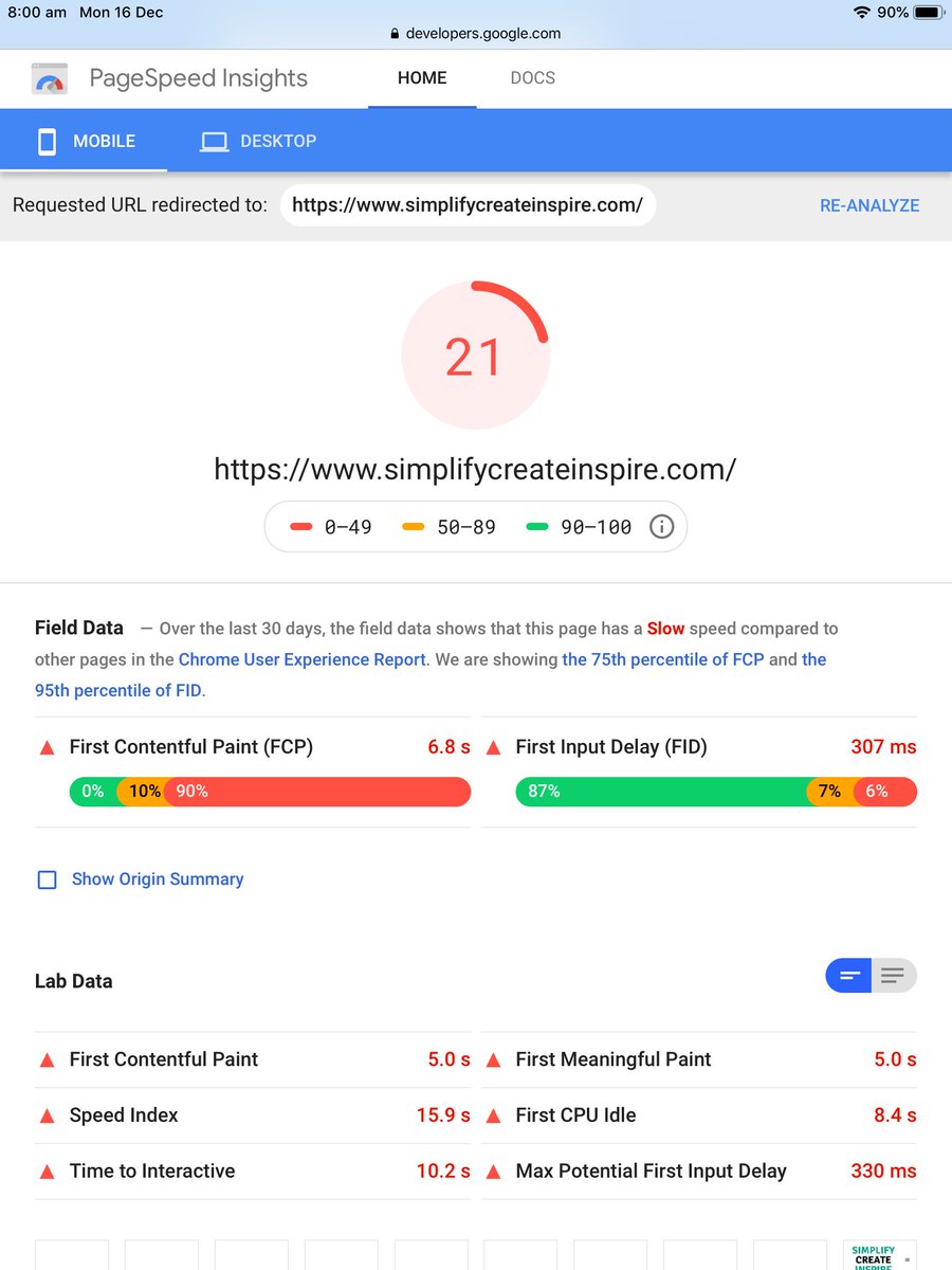 SimplifyCreate's tweet image. Improved but still a way to go #sitespeedaccelerator @ezoic