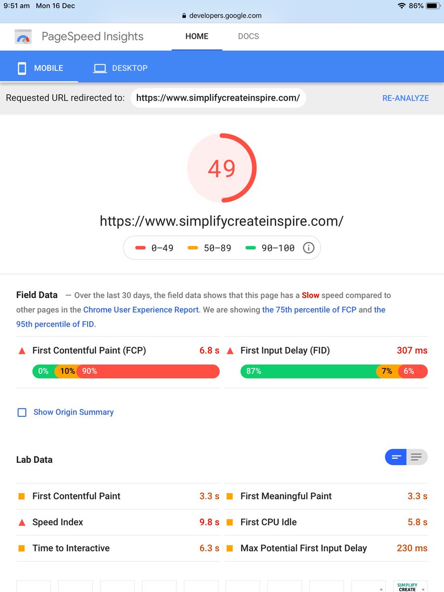 SimplifyCreate's tweet image. Improved but still a way to go #sitespeedaccelerator @ezoic