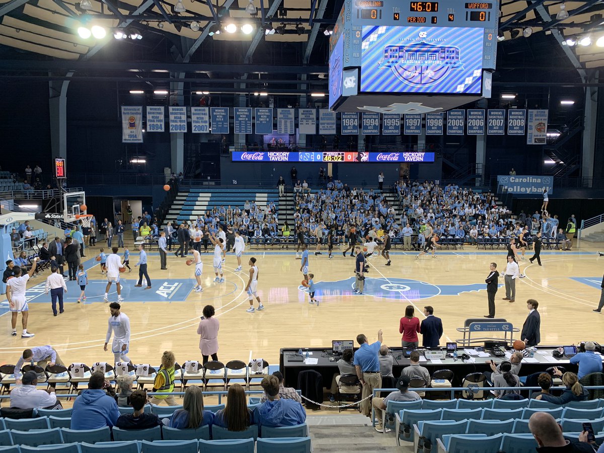 revkevq's tweet photo. Excited to be back in Carmichael Auditorium after 35 years - last time I was here was March 1984 in the regular season finale against Duke - a 2OT win in what would be Michael Jordan’s last home game! #throwback #gotarheels https://t.co/9CvYTwNXhP