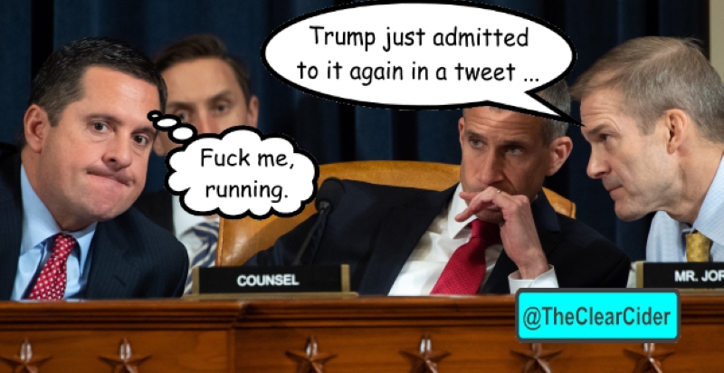 TheClearCider's tweet photo. @realDonaldTrump 🤔

#GOP1 Hearsay, 3rd-hand

#GOP2 Partisan hacks

#GOP3 Whistleblower a spy, traitor

#GOP4 Fake, hoax

#GOP5 Trump being Trump

#GOP6 No bribery

#GOP7 DEMs, Pelosi, Schiff in on it

#GOP8 GOP polls up

#GOP9 What about Obama

#TRUMP "UKRAINE, CHINA! LOOK INTO BIDEN FOR ME!" https://t.co/OX2jLh0MIi