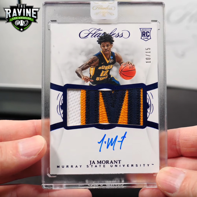 Tag someone who'd want this Panini Flawless Ja Morant 10/15.  This was just pulled during one of our breaks.  Why aren't YOU breaking with us? #jamorant #thehobby #paniniflawless