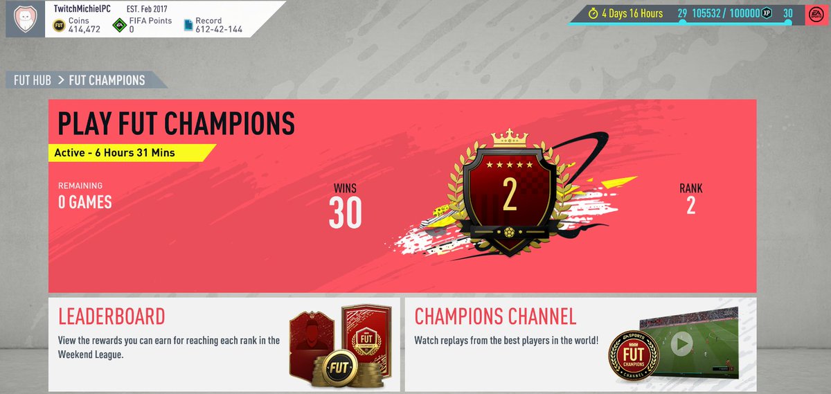 twitchMichielPC's tweet photo. Finally did it :) 30-0 clean. A lot of comebacks and nice penalty win. Shame high finish doesnt guarantee any good rewards except coins. But feels good to hit the 30-0 barrier :) (Team in 2nd pic) https://t.co/cCz5TqsKGu