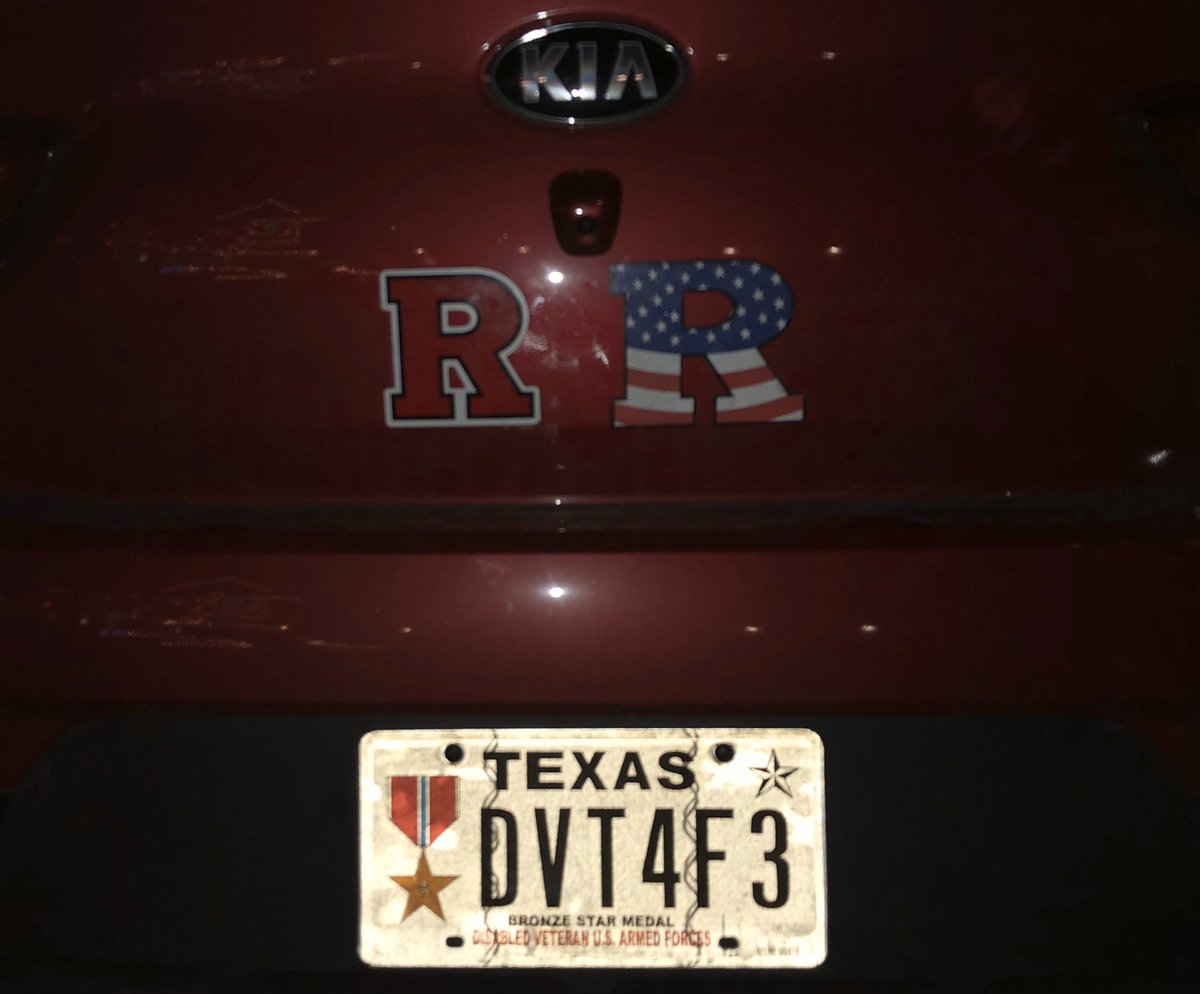 farrellta's tweet image. Kind of dark in my garage, but you asked at night 😉! #Scarlet &amp;amp; #RWB #BlockR magnets above my Texas plates — @RFootball alumni &amp;amp; #RFamily are everywhere, even #MilitaryCityUSA! #StateOfRutgers #CHOP @usairforce #KeepChoppin #RTexas #RVeteran @RuVeterans #AimHighFlyFightWin 🏈🇺🇸