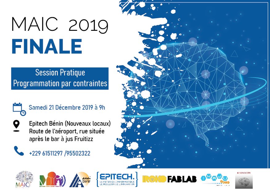 mifyai's tweet photo. MAIC 2019 : Une finale très attendue 😎
#MAIC19
#MIFY
#AAAIBenin
#AI
#IA-Benin @EpitechBenin @AfricaDesignSch @IrokoFablab https://t.co/5hkkQ1qrve