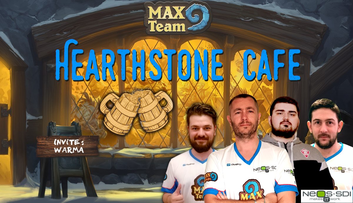 MAXTeamEsport's tweet photo. On démarre sur la #MAXTV dès 16h avec le 1er stream d'@AndravixTV sur la chaîne, puis @Kourt_HS ouvrira des boosters dans #MasterPack à 20h, et à 21h @MAX_HSfr accueillera @Warma_HS (@TeamOplon) dans #HearthStoneCafé ! À tout à l'heure, les Maxonautes 🤠
https://t.co/wfWN3ybjkq https://t.co/c5kRfUJigV