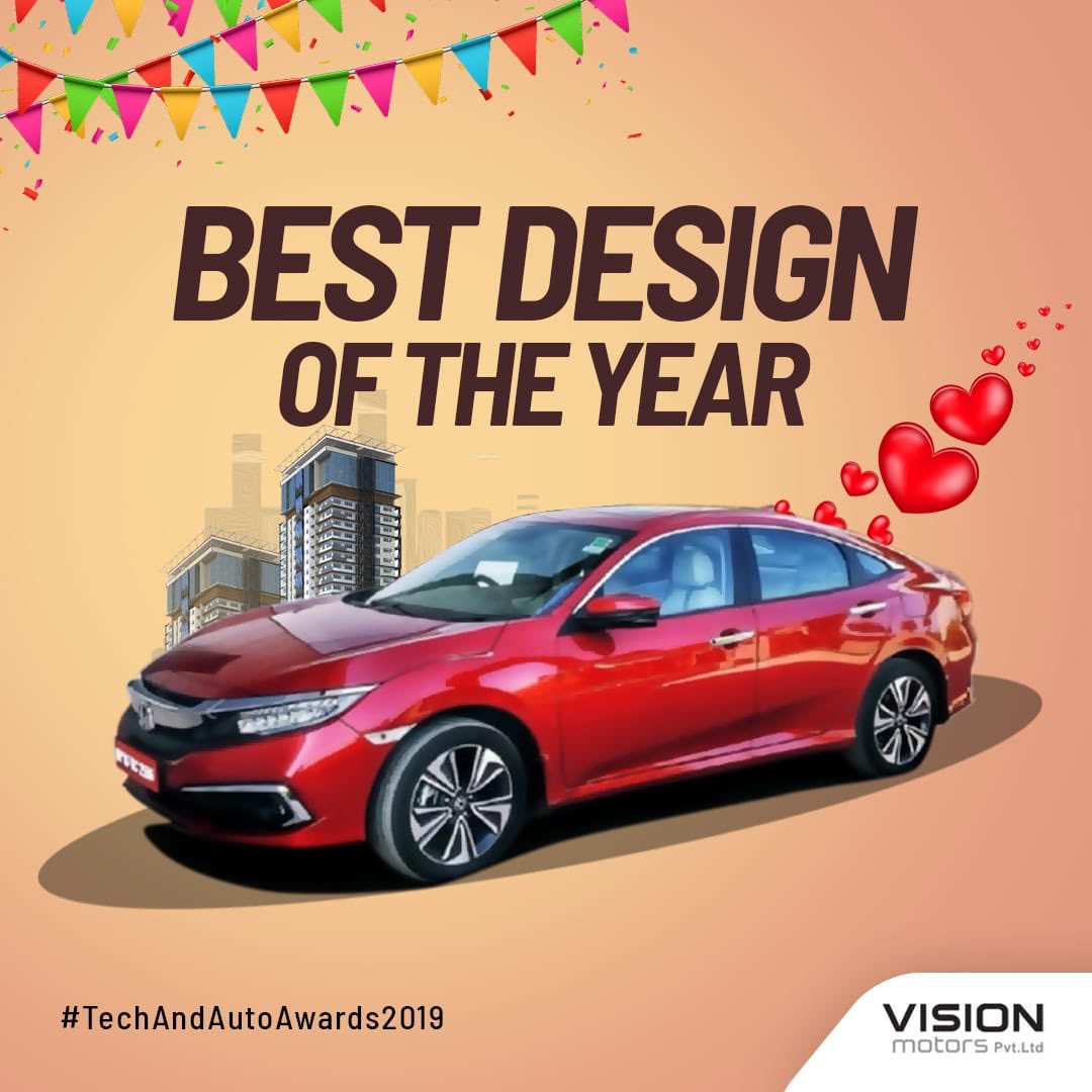 visionhondaoff's tweet photo. Honda Civic has received the 'Best Design of the Year' award at #TechAndAutoAwards2019. What better news for us to get motivated and feel thrilled!
#VisionHonda wishes you a beautiful week ahead. #MondayMotivation #Honda #HondaCivic. @CNNnews18 https://t.co/p5mBCiCxR1