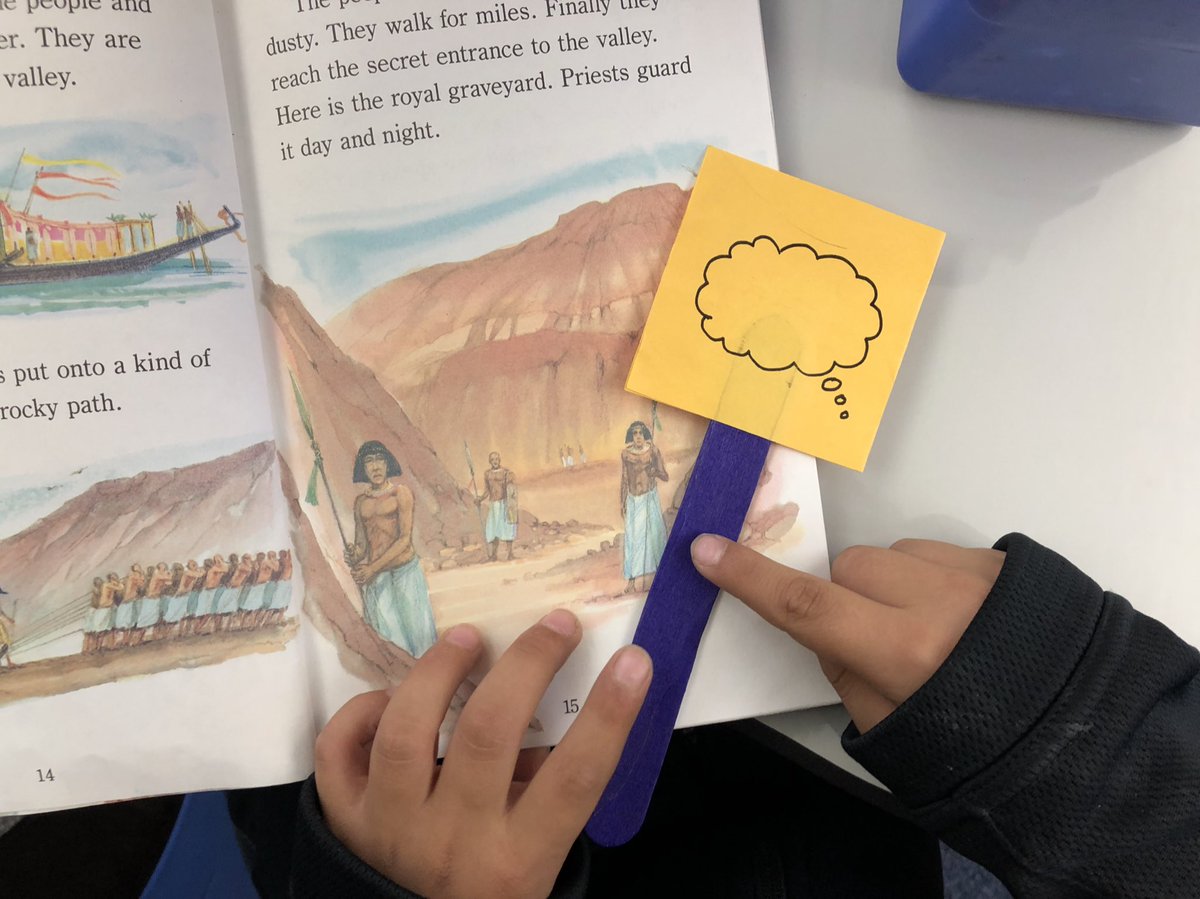 hvehelvey's tweet image. What might the characters in this book have been thinking? One first grader came up with “Why do I have to guard this place day and night?” and “It’s so hot here!” #TalkingTools #hvehuskies #tcrwp