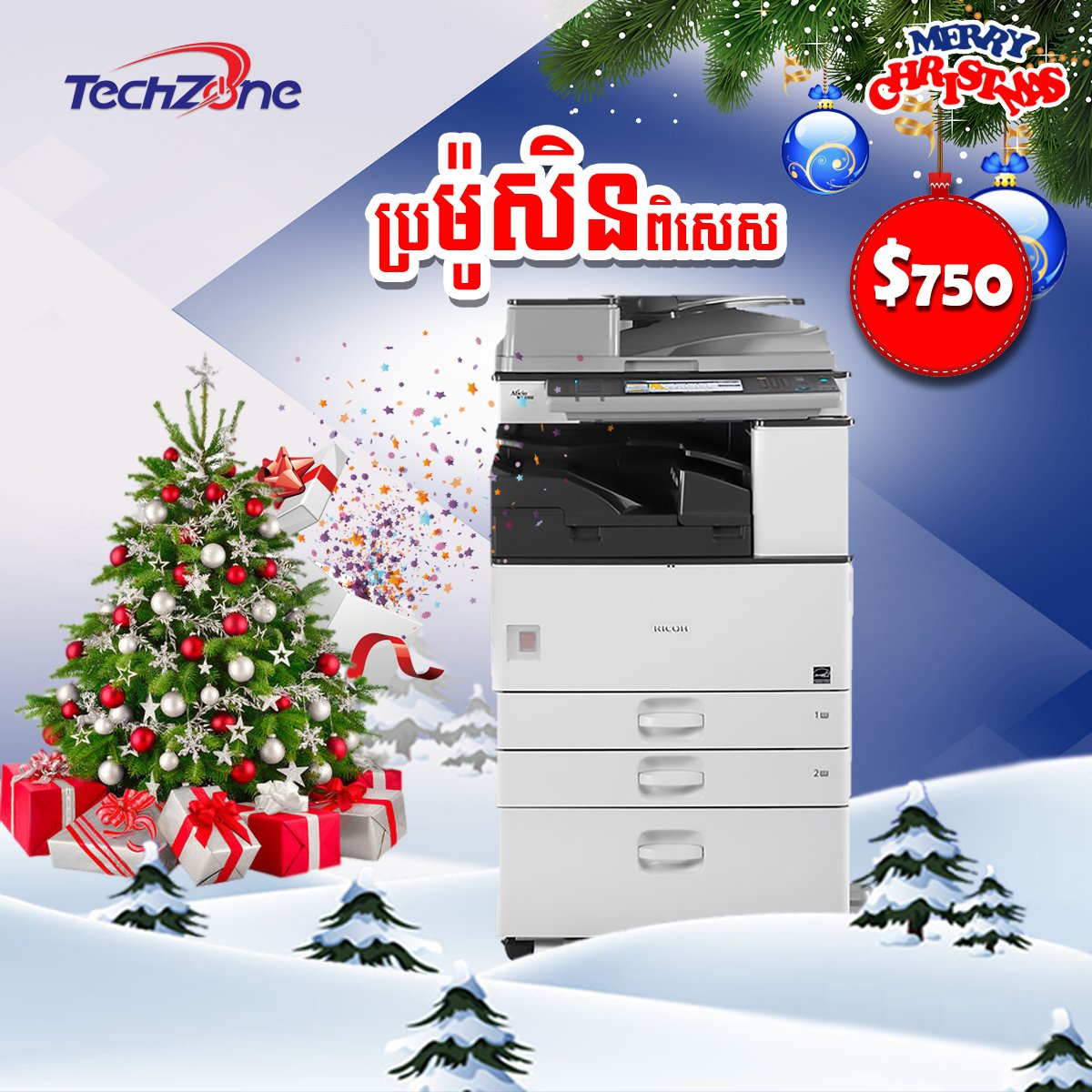 TechZonePlus's tweet image. ::: ប្រម៉ូសិនពិសេស!!! ក្នុងឱកាស បុណ្យណូអ៊ែល ម៉ាស៊ីនម៉ាក RICOH មានទាំងសខ្មៅ និងកូល័រ 
សំរាប់ព័ត៌មានបន្ថែម៖
- 012 669 396 / 098 313 533 / 097 53 53 920
- 015 75 77 14 / 015 757 614 / 085 888 454