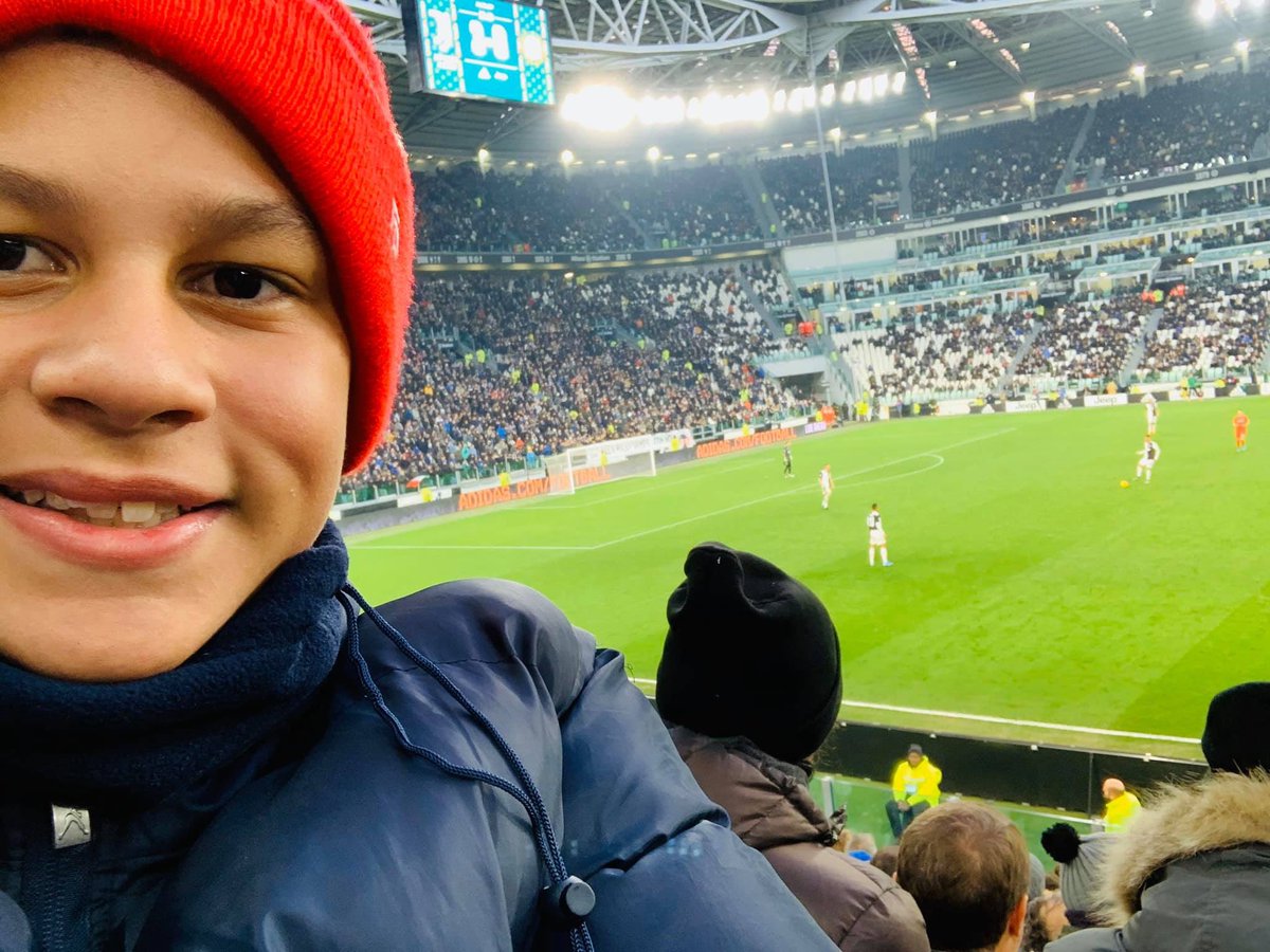 What a way to finish off his Italy trip. Being able to watch the soccer player that he has idolised, practiced his tricks over and over, and watched his you tube videos repetitively since he was five yrs old. There are no words to explain that feeling. #CristianoRonaldo