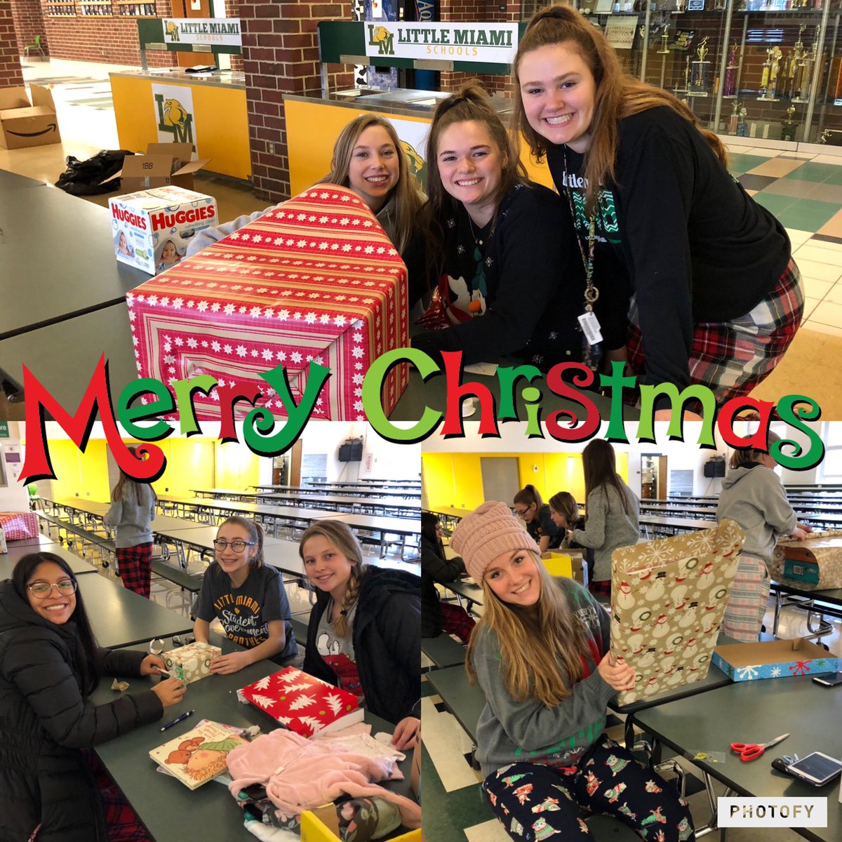 Members of Student Gov and HOPE teamed up to adopt a family for Christmas this year! They worked together to collect money, shop, wrap &amp; deliver some special gifts to a local family in need. 🎁🎄 #spiritofchristmas #giveback