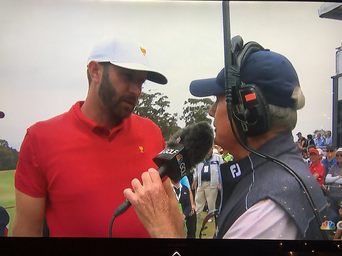 JakeG_Martinez's tweet photo. It’s 2019 almost 2020 @GolfChannel ! Can we @MarkRolfingGC a smaller headset? I’m pretty sure he can read DJ’s thoughts https://t.co/aoGcaGBSV7