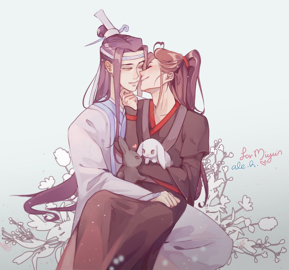 hyukxjae's tweet photo. soft husbands with their bunny kids 

a gift i made for @miyuuns ♡
#魔道祖师 https://t.co/rRh5Ikm2LW