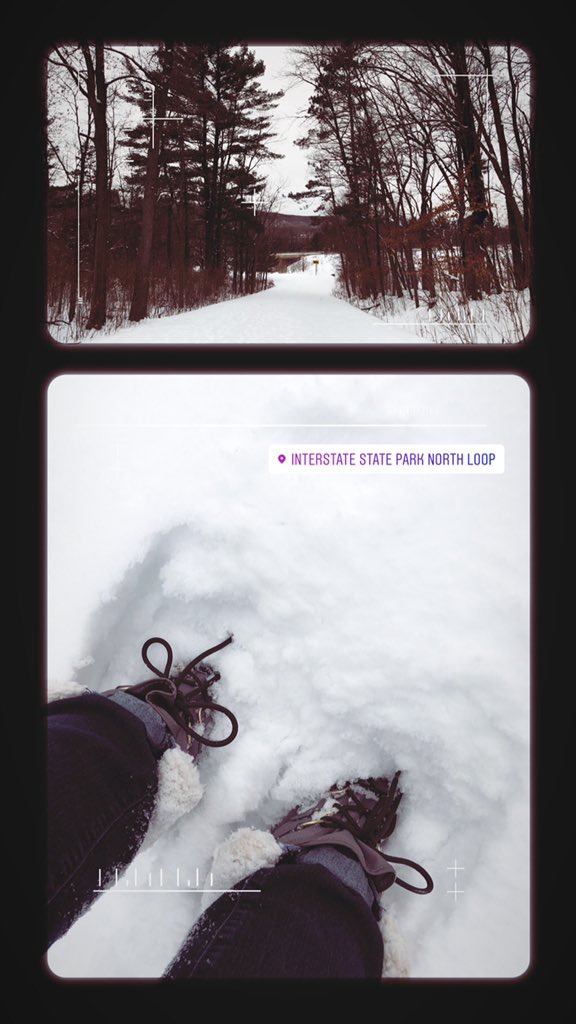 KellyKix's tweet photo. Birthday Weekend adventures brought me to one of my favorite places on earth... #InterstatePark β’ As much time as Iβve spent in the park over the years, never have I ever hiked the terrain in the snow and cold. So glad I did it. https://t.co/g4JZsksFmz