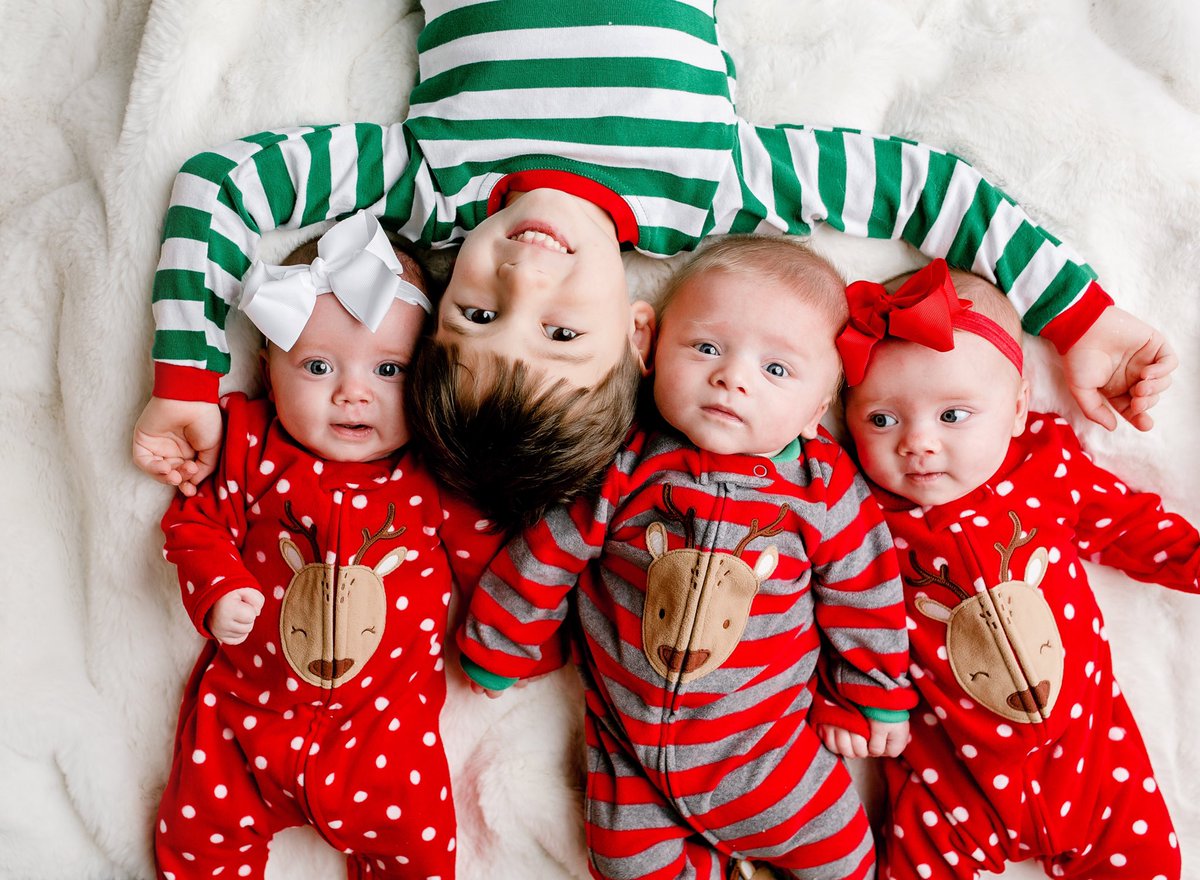 No time to print and mail our Christmas cards this year, but we can still post our picture!  Merry Christmas, Happy Holidays and Happy New Years from Kim, John and the Kenimer Kids! #kenimertriplets #andMason #Christmas2019
