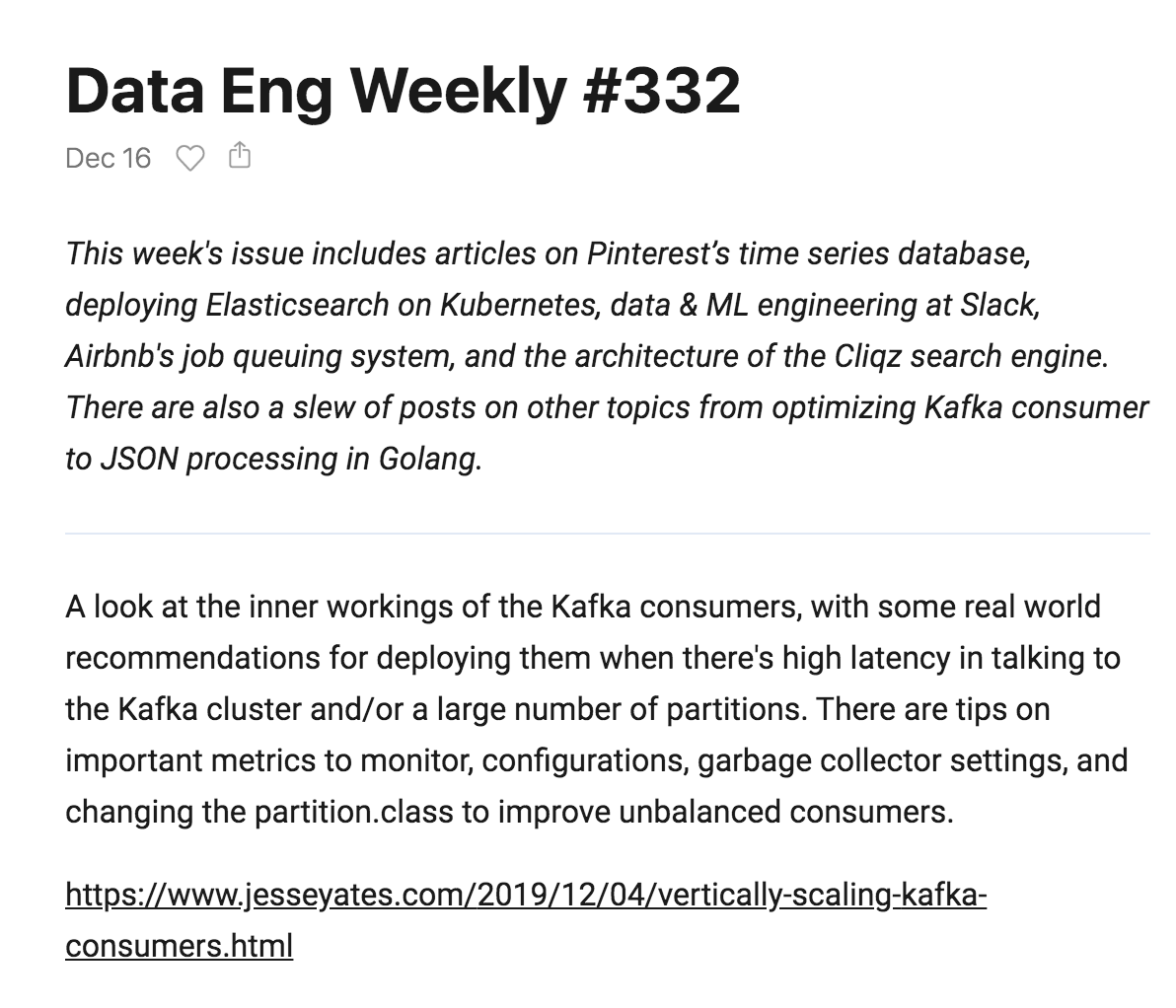 jesse_yates's tweet photo. Holy crapoly. When you find your blog has been picked up by a news curator you follow regularly... #kafka #bigdata thanks @DataEngWeekly ! https://t.co/zdbAG0VCEe