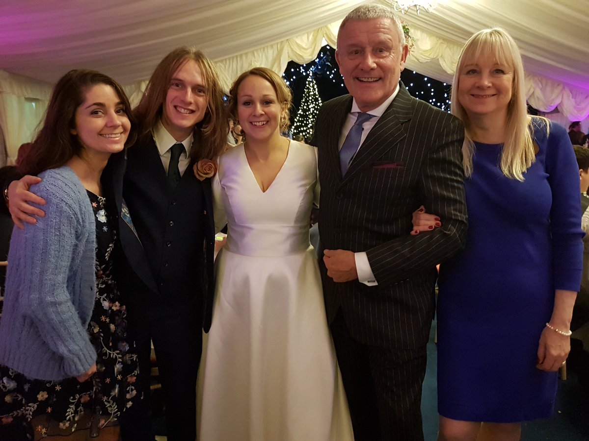 Carl and Paul with three of the most important women at Simon and Harriet's  wedding yesterday: Katie, Harriet, and Katie. Simon could not be found for  the photo; he was later seen, image size:1200x900