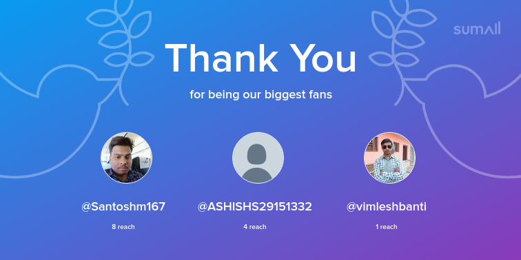 HindKeSipahiHum's tweet photo. Our biggest fans this week: Santoshm167, ASHISHS29151332, vimleshbanti. Thank you! via https://t.co/AH4a3Z4ToE https://t.co/IiX5uuNZhh