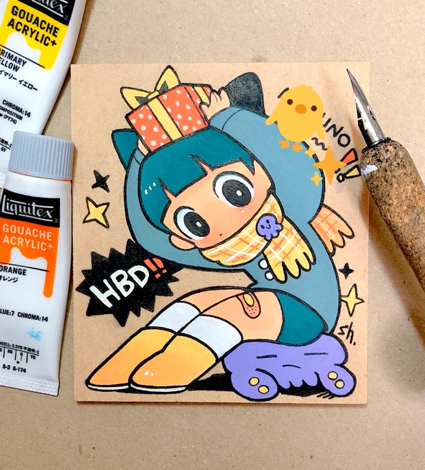 ふれんどのバースデイに贈った無表情くん、いま見たらかわいいな…?(晒すやつ) 