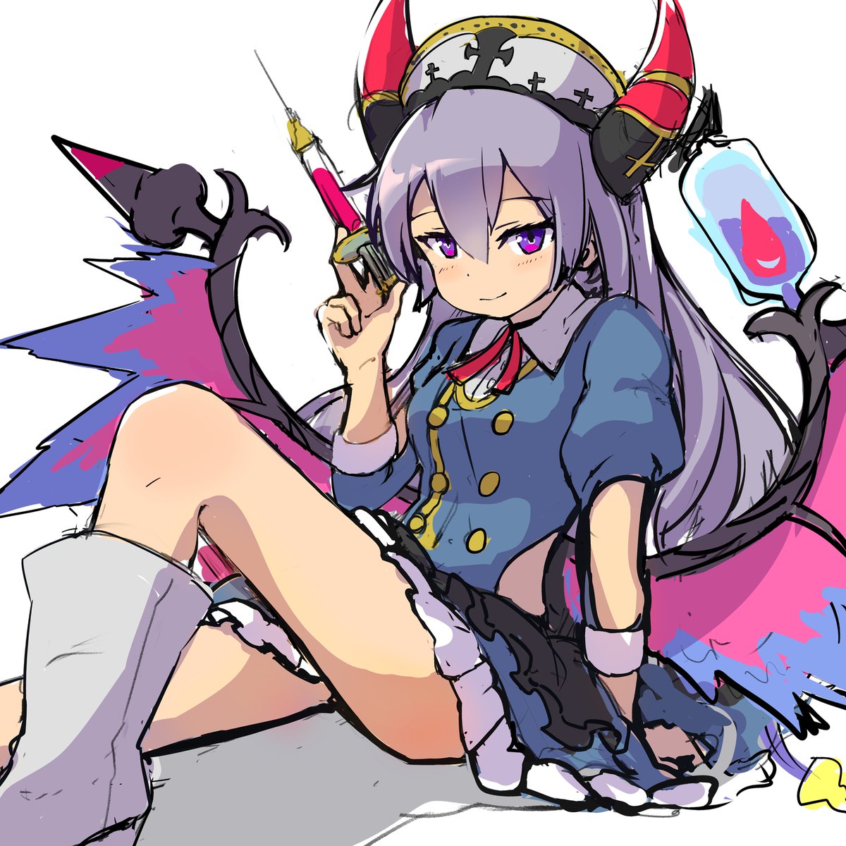 「ナースニーズヘッグ極幻のラフ～#ポコダン #ニーズヘッグ #イラスト 」|Miu@イラストレーターのイラスト