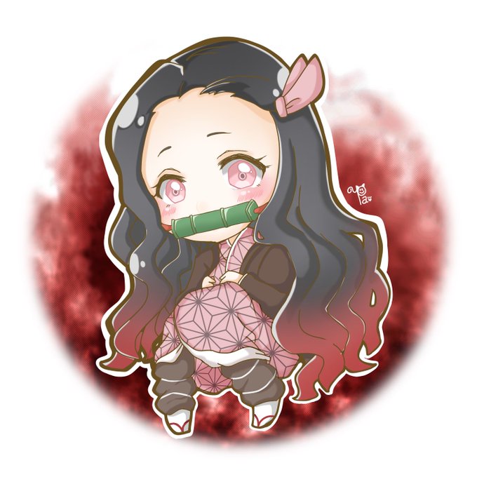 うぱこ🍒さんがTwitterに投稿した竈門禰豆子(鬼滅の刃)のイラスト。