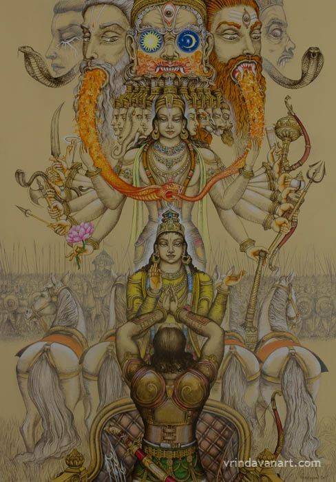 I am Time, destroyer of all the worlds. I am the beginning, middle and end of all existence. I am all devouring death. There is no end to my divine manifestations.