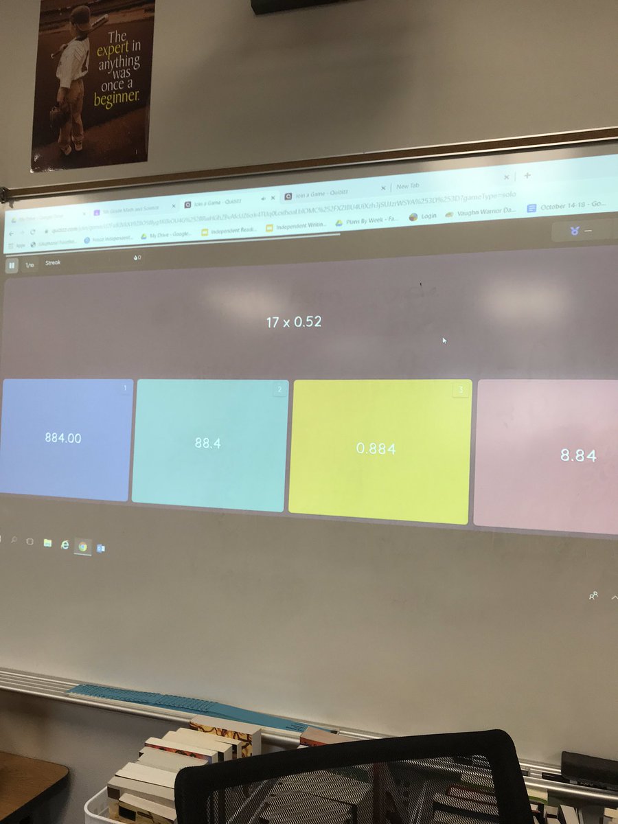 Trying new things, Quizizz to practice decimal multiplication! <a href="/VaughnElemFISD/">Vaughn Elementary</a>  @vaughnbingo.
