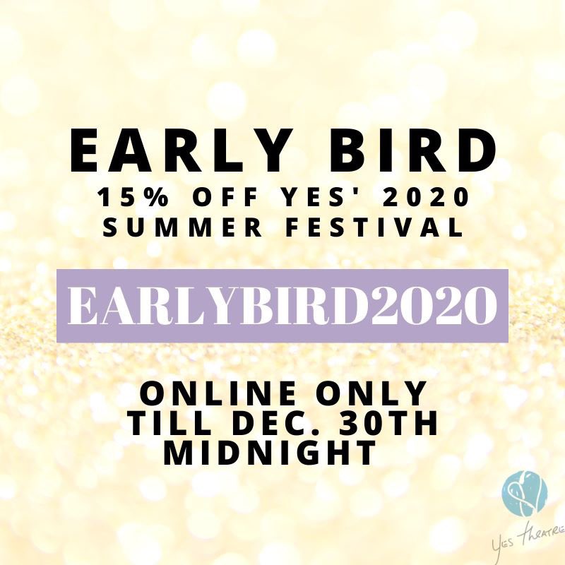 We're SO proud to announce our upcoming 2020 SUMMER FESTIVAL shows!

TWO BROADWAY MUSICALS IN REP that will entertain and move you. 

EARLY BIRD begins today to save 15% OFF tickets for these smash hit shows. 

Online only using code "EARLYBIRD2020" 🎟 
yestheatre.com