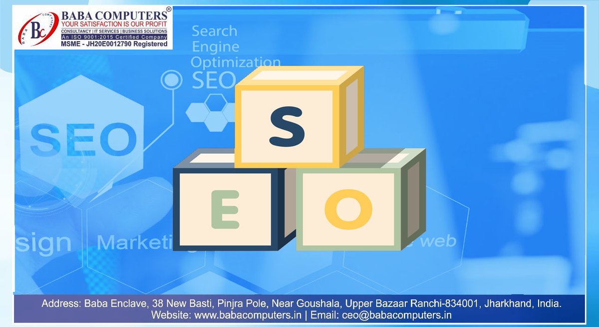BabaComputerIND's tweet photo. We provide the entire range of #IT_Solutions that will put your #website on the top on search engine result pages, after confirmation we would have an extensive rework of your #website #content, alternate #texts, page titles, #meta_tags, meta description.
#Teambabacomputers https://t.co/Gflslcj0s1