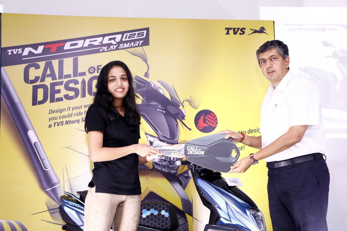 Abhay_V's tweet photo. The @tvsmotorcompany #CallofDesign has culminated in grand fashion! Missed being there, looks like it was fun! The #Ntorq125 is easily the best 125cc scooter currently and itโs nice to see TVS have youngsters showcase their prowess in making it look even better๐๐ผ๐๐ผ https://t.co/N7hDZAi5Sw