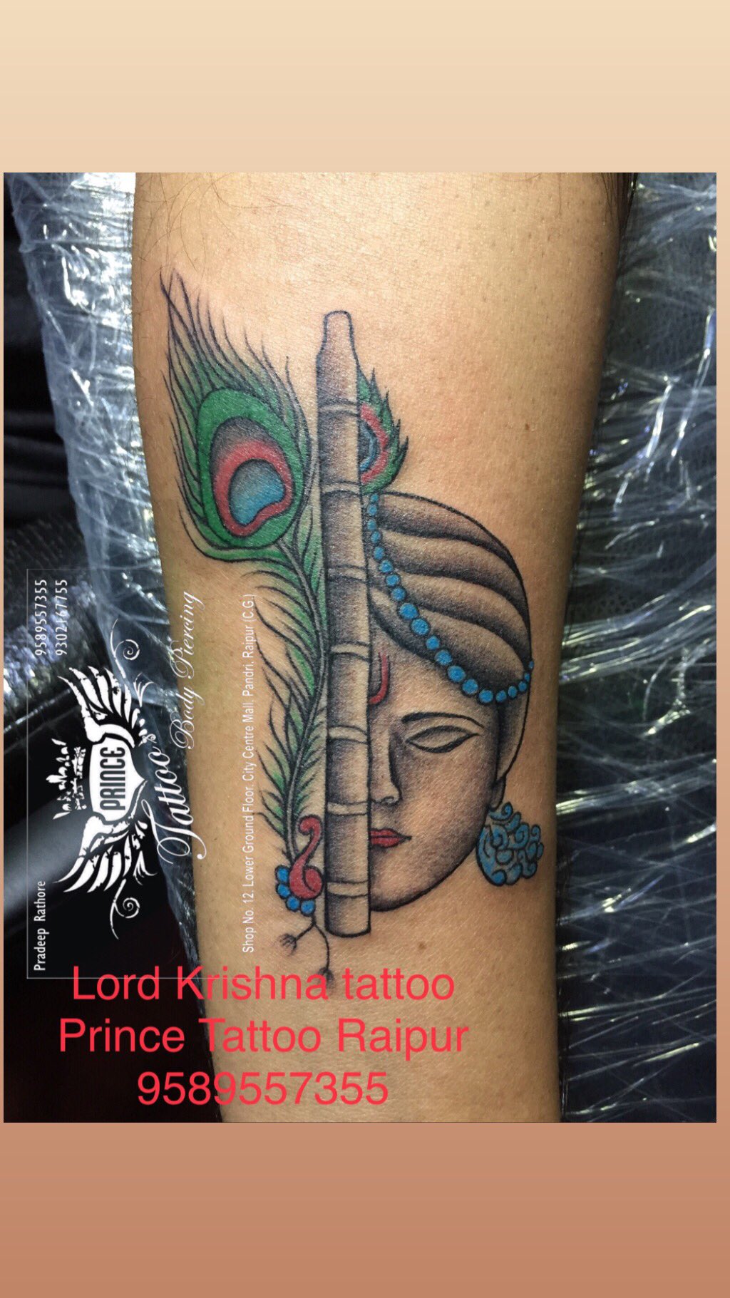 Krishna Tattoo Flute Waterproof For Men and Women Temporary Tattoo   Temporarytattoowala
