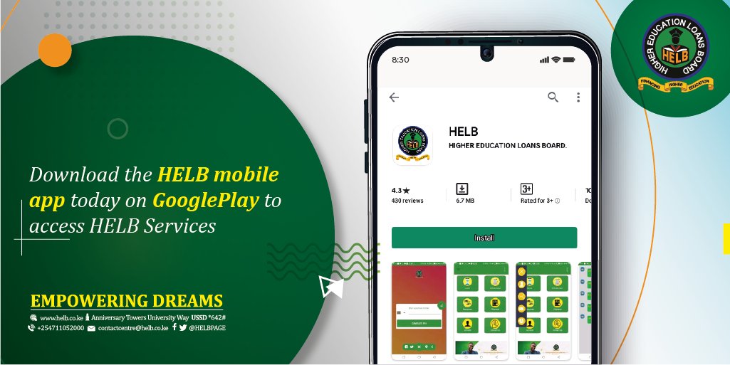 You can download the HELB mobile app available on GooglePlay and have fast & convenient access to all our services. Click on the link below to get started bit.ly/2E7GbkQ