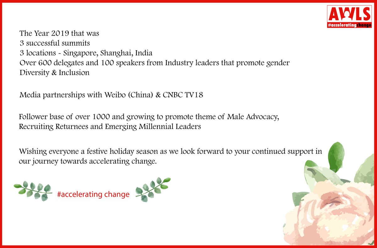 awls_quest's tweet photo. #AsianWomenInleadershipSummit Bengaluru #LeadershipSummit #AcceleratingChange #DiversityandInclusion #happyholidays2019 #HappyNewYear  

Upcoming Edition - AWLS Singapore May 2020 https://t.co/ZcpgzZPVo3