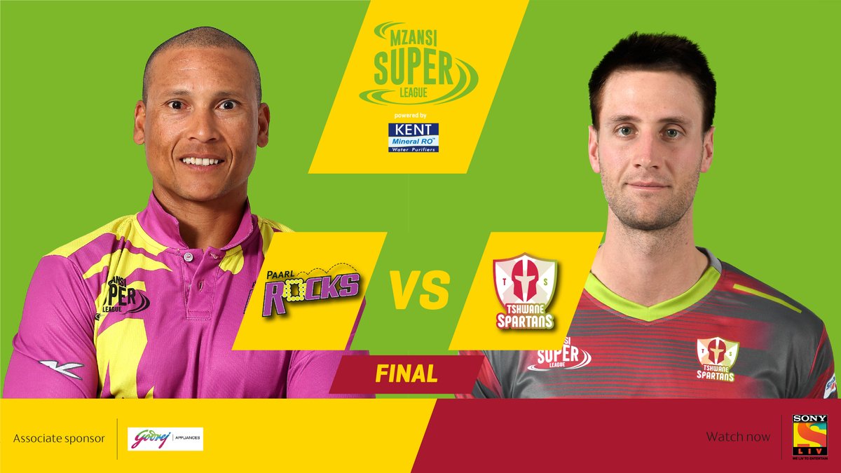 SonyLIV's tweet photo. .@MSL_T20 2019 has been one of the most grueling tournaments of the year. With one hand already on the trophy, who will clinch the title, @Paarl_Rocks or @SpartansMSLT20?
Watch the final of #MSLT20, LIVE on #SonyLIV https://t.co/IlDkJQmetd
#WeLIVtoEntertain #MSL2 #T20 #Cricket https://t.co/tQ4H7CTWtQ